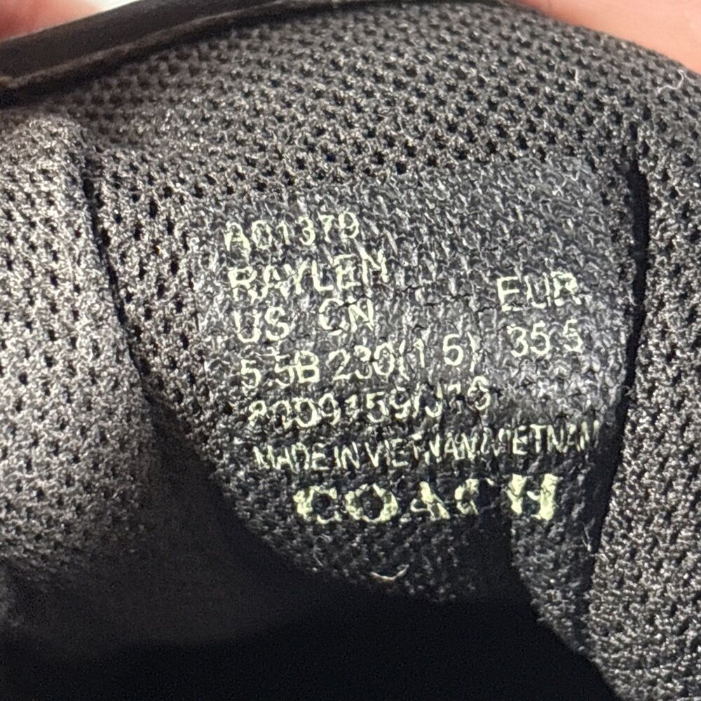 Coach Raylen Sneakers (Women’s 5.5B) Black Leather / Suede Athletic Shoes - Picture 5 of 7